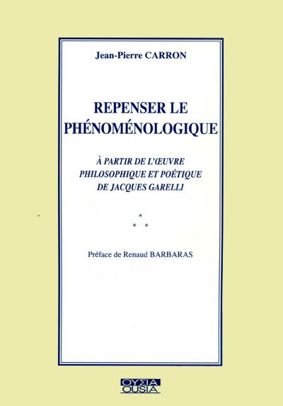 Repenser la phénoménologie